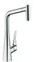 Hansgrohe-HG-Spueltischmischer-320-Metris-M71-Ausziehbrause-2jet-edelstahl-optik-14820800 gallery number 1
